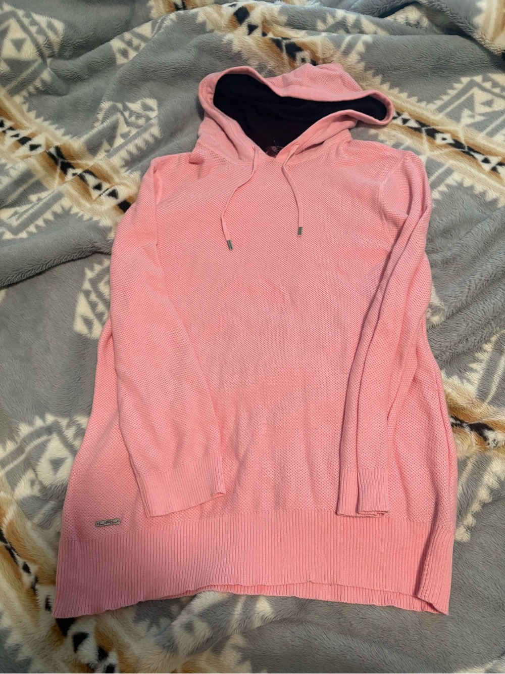 Lauren Ralph Lauren Pink Hooded Knit Pullover